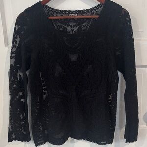 Gorgeous Express Women's Elegant Black Lace Blouse